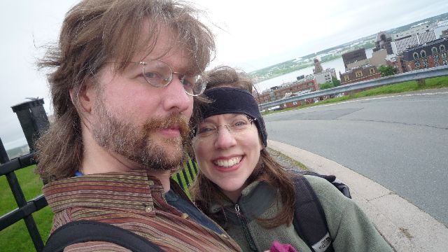 [Jenny and Alex, windblown]