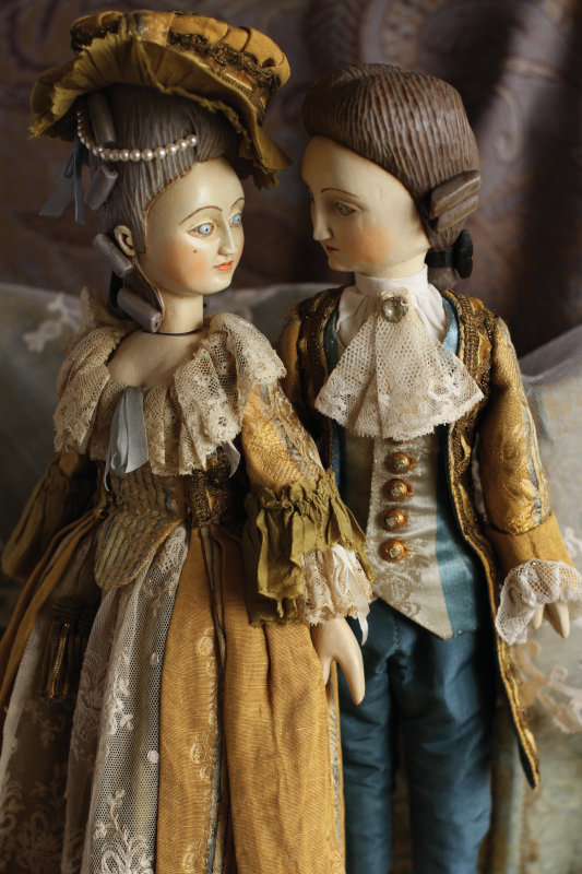 Mordvinkova enjoys creating 14-inch wooden dolls costumed in the styles of the French court of the 17th and 18th century.